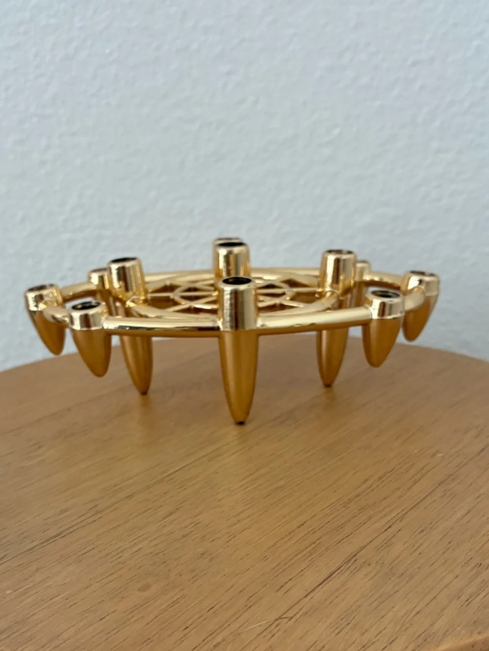 Vintage MCM Gold Atomic Tiny Taper Candle Holder Candelabra